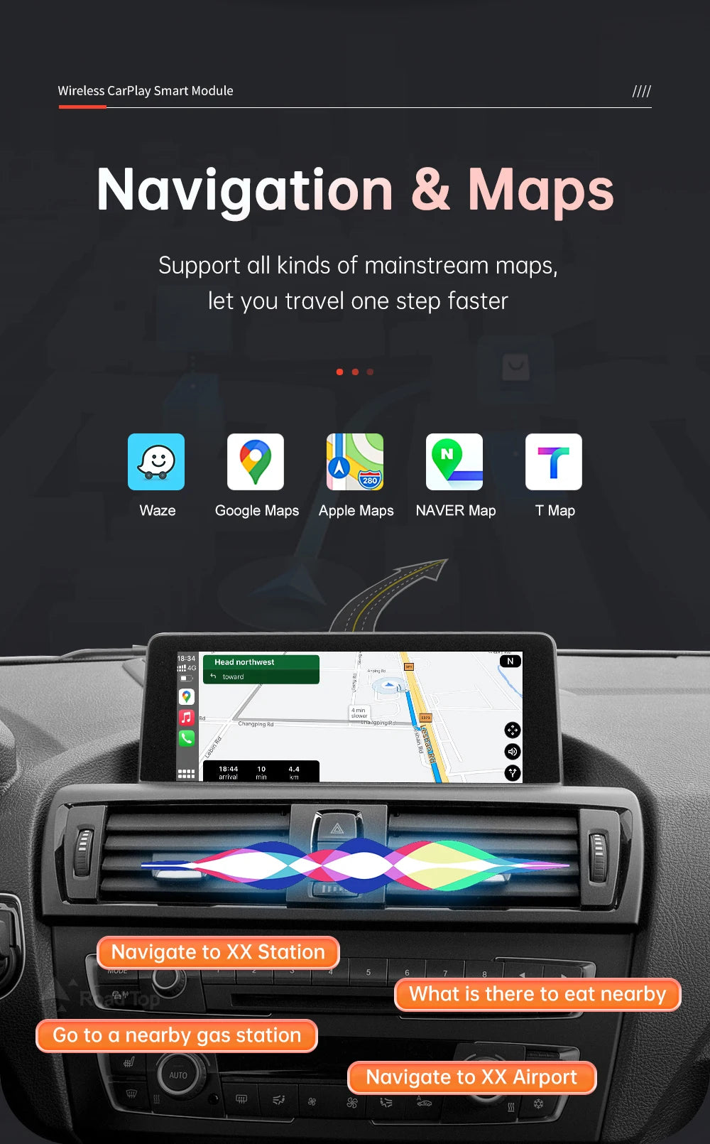 Wireless CarPlay Android Auto pentru BMW Seria 1 2 3 4 5 6 7