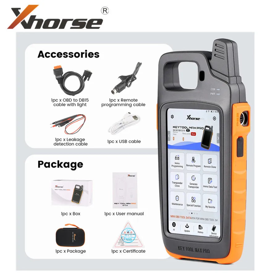 Xhorse VVDI Key Tool Max Pro With MINI OBD Tool Function Support Read Voltage and Leakage Current