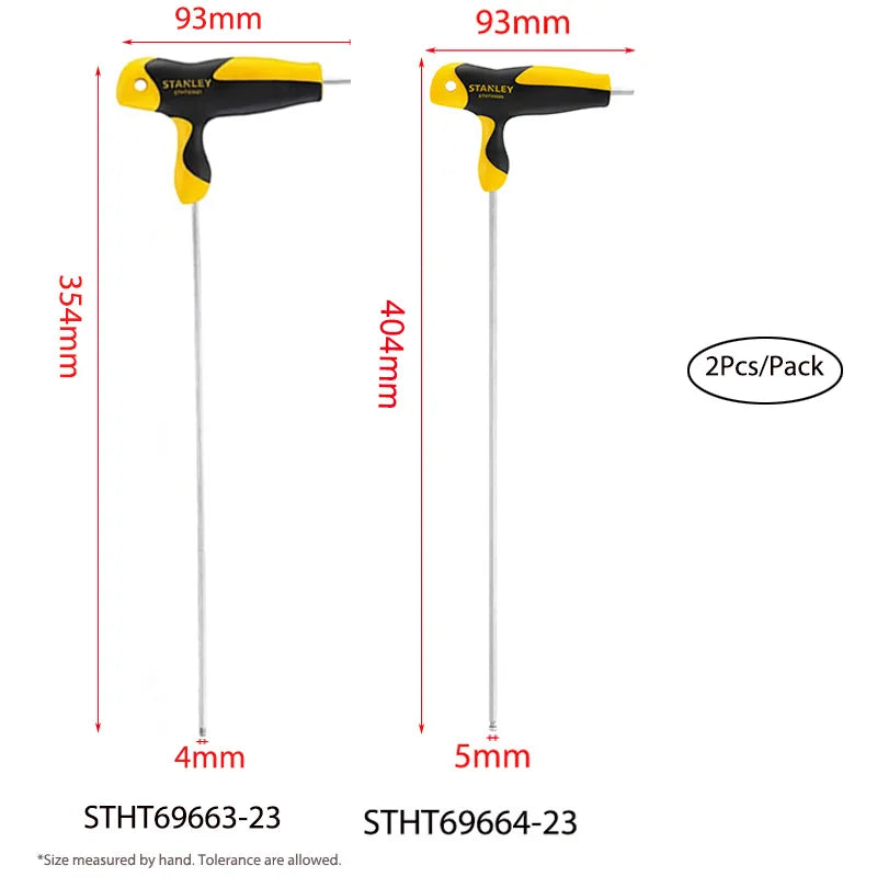 Stanley Extra Long T handle Allen keys Set 8mm 7mm 6mm 5mm 4mm 3mm 2.5mm 2mm Hexagonal Key Ball Tips Professional Screwdriver