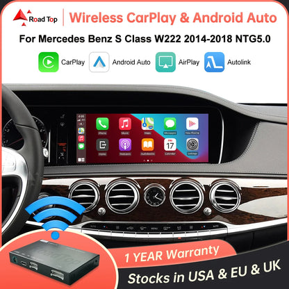 Wireless CarPlay for Mercedes Benz S-Class W222 W217 2014-2018 with Android Auto Mirror Link AirPlay Car Play Functions