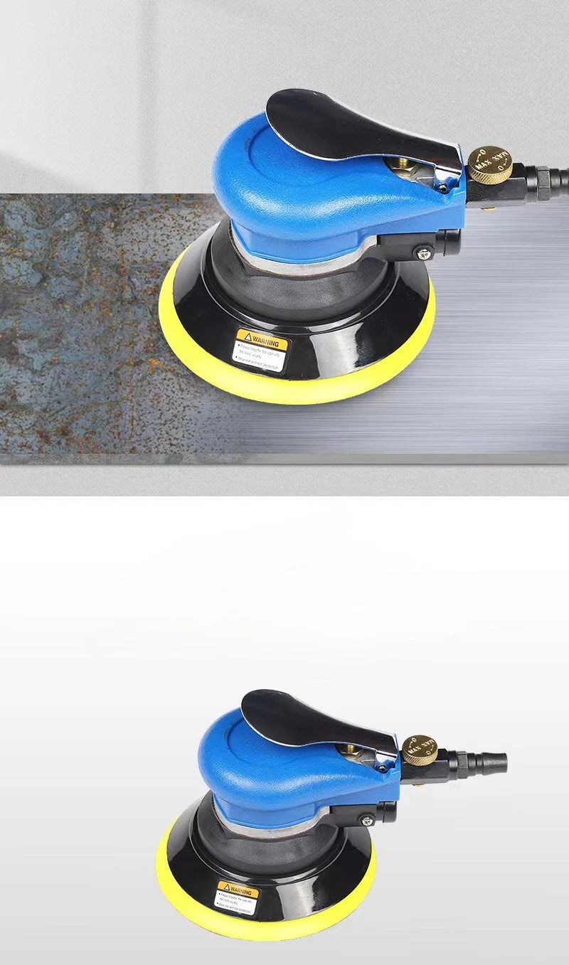 5 Inch 10000RPM Self-vacuuming Pneumatics Sander Machine with Air Tube and Sanding Pad for Polishing and Sanding Profession