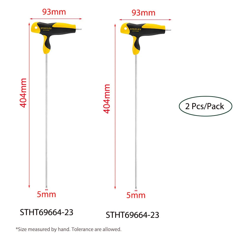 Stanley Extra Long T handle Allen keys Set 8mm 7mm 6mm 5mm 4mm 3mm 2.5mm 2mm Hexagonal Key Ball Tips Professional Screwdriver