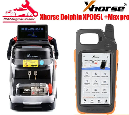 Xhorse Dolphin XP005L XP-005L Dolphin II Key Cutting Machine Plus VVDI Key Tool Max Pro With MINI OBD Tool Function