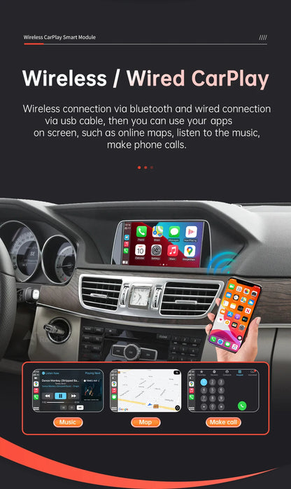 Wireless CarPlay For Mercedes Benz A B Class W176 W246 CLA GLA C-Class W204 E-Class W212 C207 CLS W218 ML GL GLK SLK R72 G W463