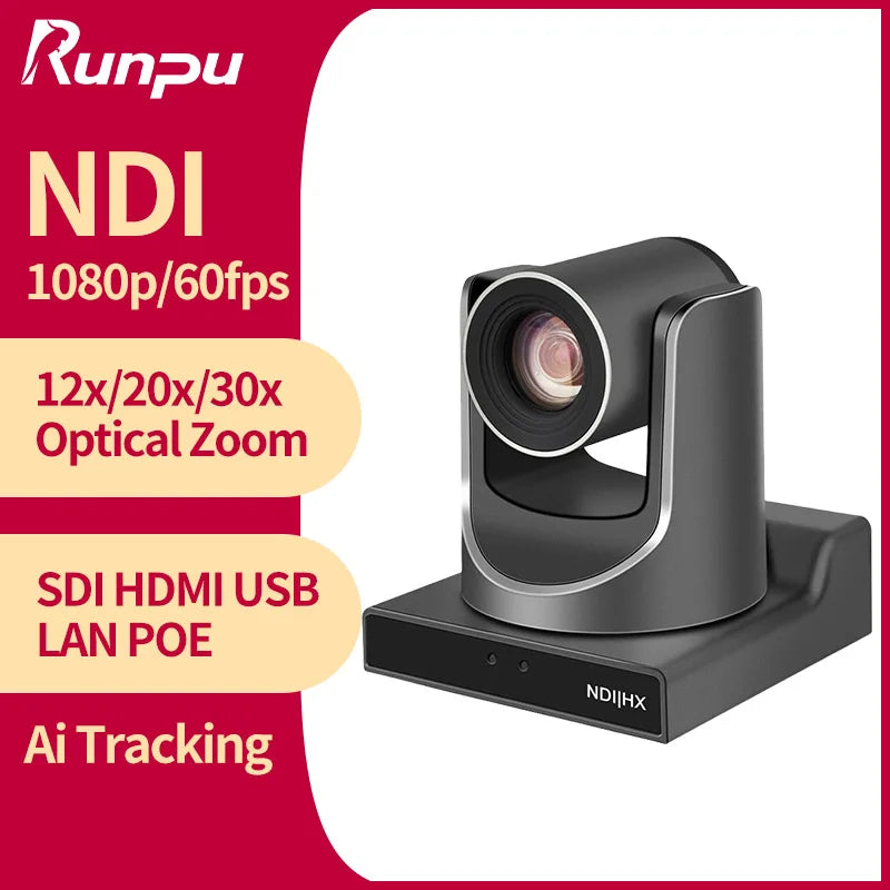 Runpu NDI PTZ Cameră Ai Tracking Camera conferință Ptz Video SDI HDMI USB POE Live Streaming Camera pentru videoconferință biserică