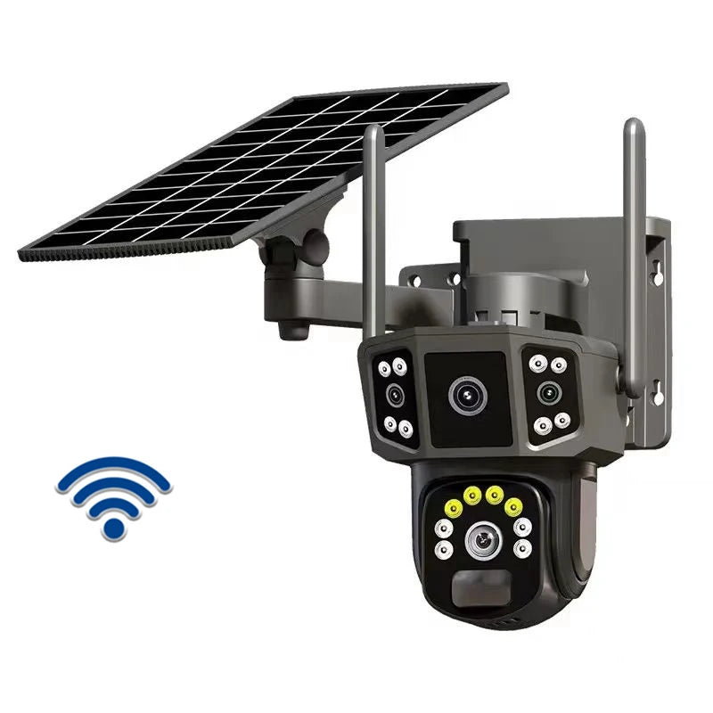 Linook V380 Pro CCTV 4K cameră de rețea de securitate în aer liber wireless WIFI televiziune solară cu circuit închis, cameră solară 4G sim