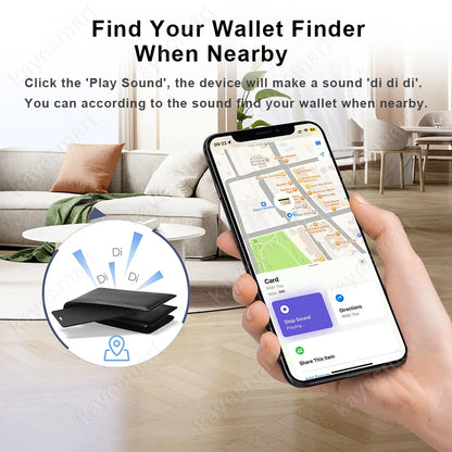 Suivi de charge sans fil Localisation Portefeuille Tracker Carte Localisateur GPS Étiquette intelligente iPhone Appareil Apple Find My APP Remplacement itag