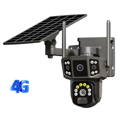 Linook V380 Pro CCTV 4K cameră de rețea de securitate în aer liber wireless WIFI televiziune solară cu circuit închis, cameră solară 4G sim