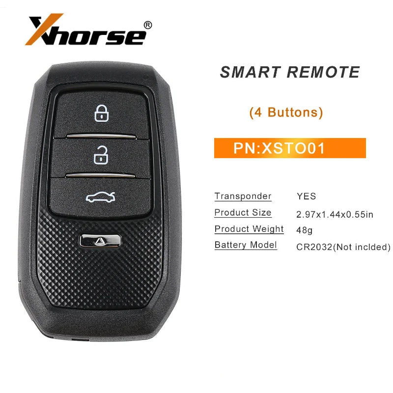 Global Xhorse vvdi Key Tool XSTO01EN Universal VVDI XM38 Smart Key Fob for Toyota 4D 8A 4A Chip Support 312 314 315 434 Generate