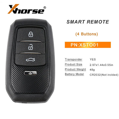 Global Xhorse vvdi Key Tool XSTO01EN Universal VVDI XM38 Smart Key Fob for Toyota 4D 8A 4A Chip Support 312 314 315 434 Generate