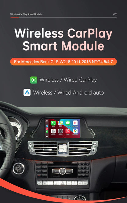 Road Top Wireless CarPlay Android Auto for Mercedes Benz CLS W218 2011-2015 with Mirror Link AirPlay Rear Camera Functions