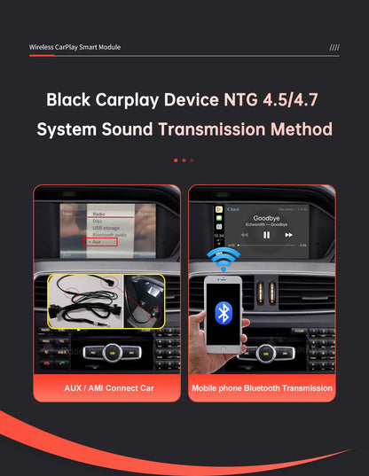 Road Top Wireless Carplay Android Auto for Mercedes Benz C-Class W204 2011-2014 NTG4.5/NTG4.7 with Mirror Link AirPlay Functions