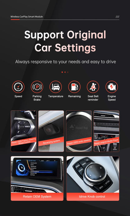 Wireless CarPlay Android Auto pentru sistemul BMW i8 I12 NBT 2014-2018, cu Mirror Link AirPlay Car Play Funcții