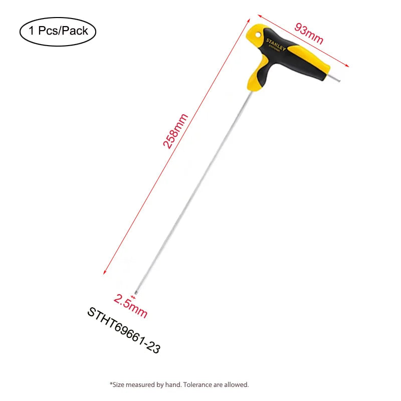 Stanley Extra Long T handle Allen keys Set 8mm 7mm 6mm 5mm 4mm 3mm 2.5mm 2mm Hexagonal Key Ball Tips Professional Screwdriver