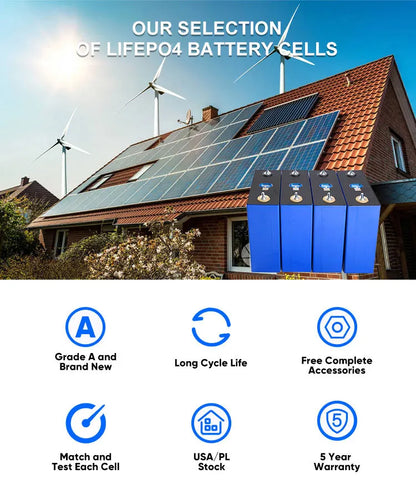 LifePo4 280Ah Grade A Batteries Poland Stock Battery 6000 Cycles Lifepo4 Battery 12V 48V Rechargable Battery For Solar