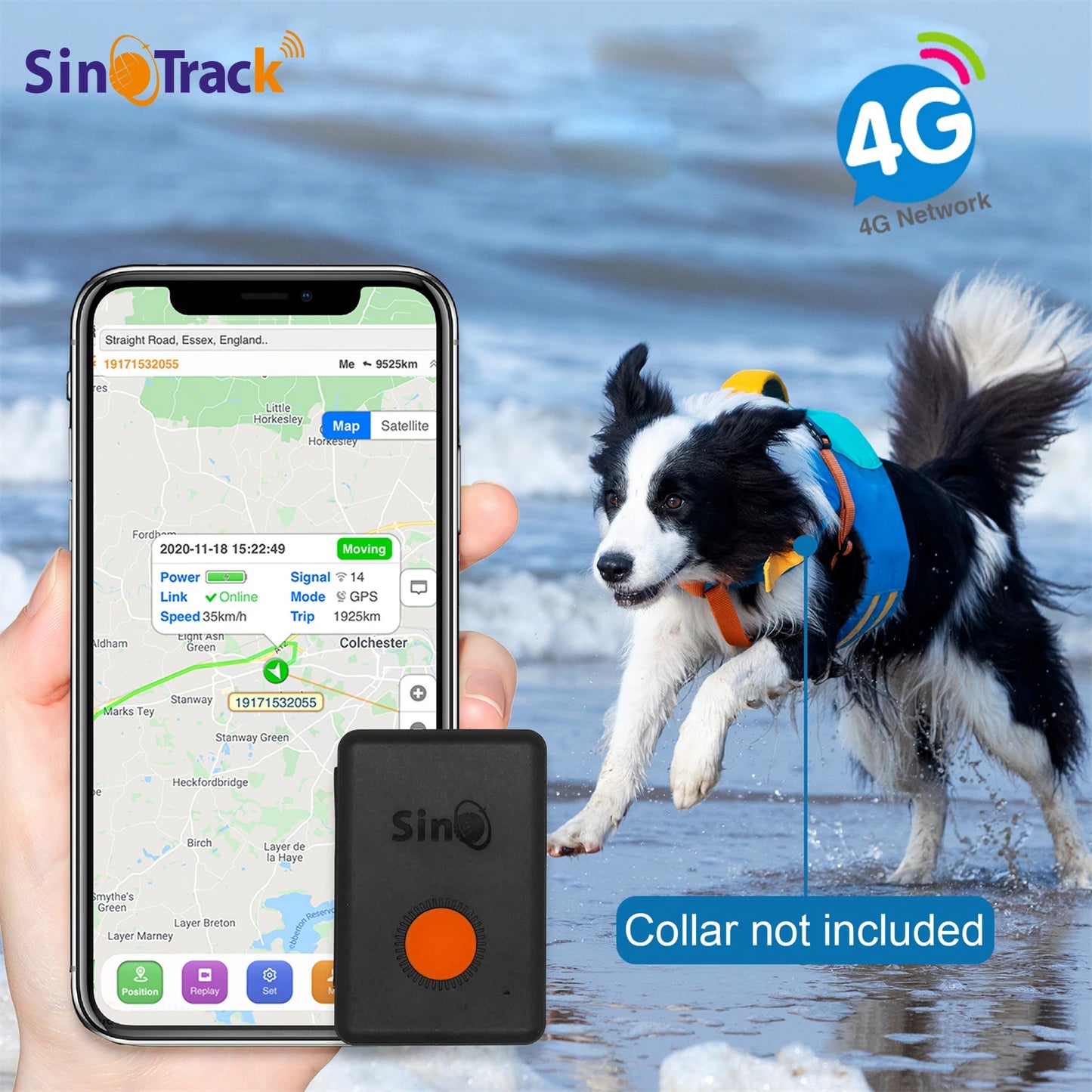 SinoTrack 2G/4G GPS Tracker Mini batterie intégrée étanche ST-904L pour enfants voiture personnelle appareil pour animaux de compagnie avec application de suivi gratuite