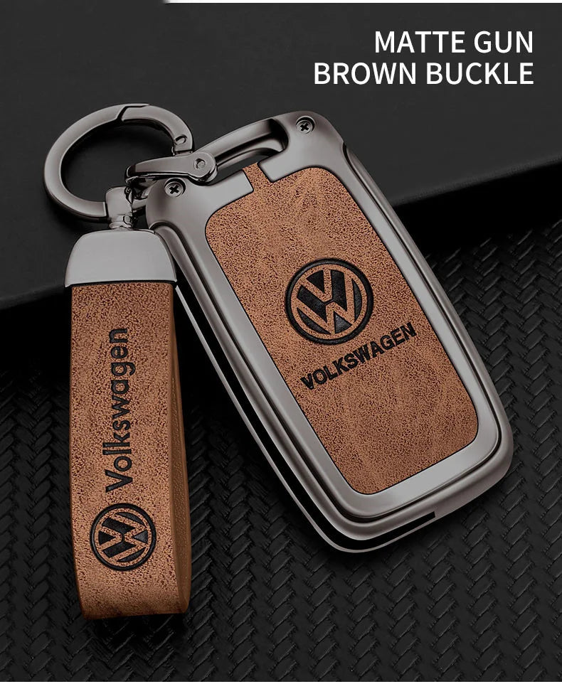 Leather Car Remote Key Case Protector Cover For Volkswagen VW Polo Tiguan Golf Jetta Beetle Eos Scirocco Up Transporter Sharan