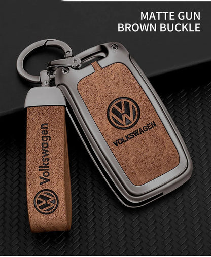 Leather Car Remote Key Case Protector Cover For Volkswagen VW Polo Tiguan Golf Jetta Beetle Eos Scirocco Up Transporter Sharan