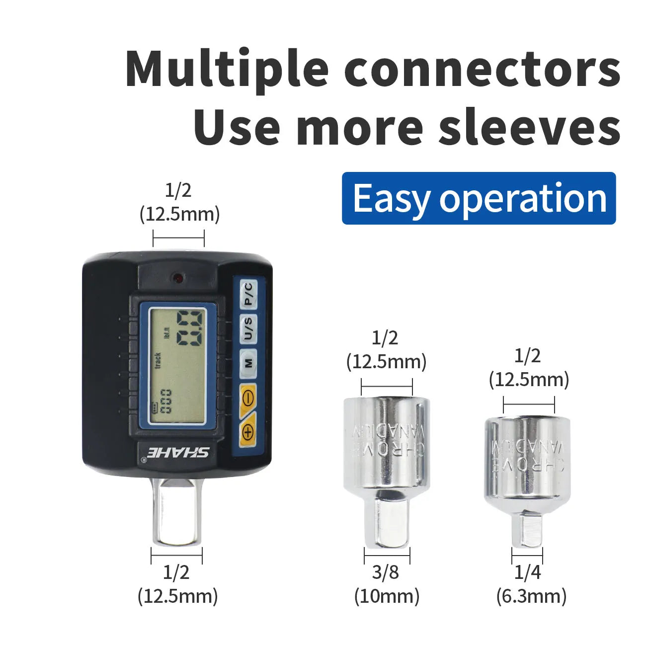 High Precision Mini Torque Adapter Square Drive 1/2''1/4'' 3/8'' Digital Torque Wrench Electronic Digital Torque Meter