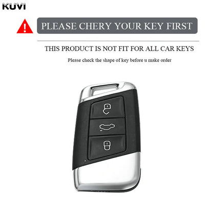 ABS Carbon Fiber Car Key Case Cover Bag For VW Volkseagen Passat B8 Magotan For Skoda Superb A7 Kodiaq Seat Shell Fob