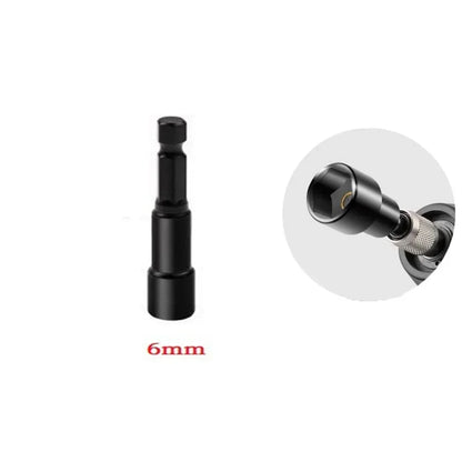 6-19mm Priză de impact Șurubelniță cu piuliță magnetică Adaptor priză adâncă 1/4 inch Capete cheie hexagonală Instrument de reparare a burghiului electric