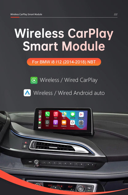 Wireless CarPlay Android Auto pentru sistemul BMW i8 I12 NBT 2014-2018, cu Mirror Link AirPlay Car Play Funcții