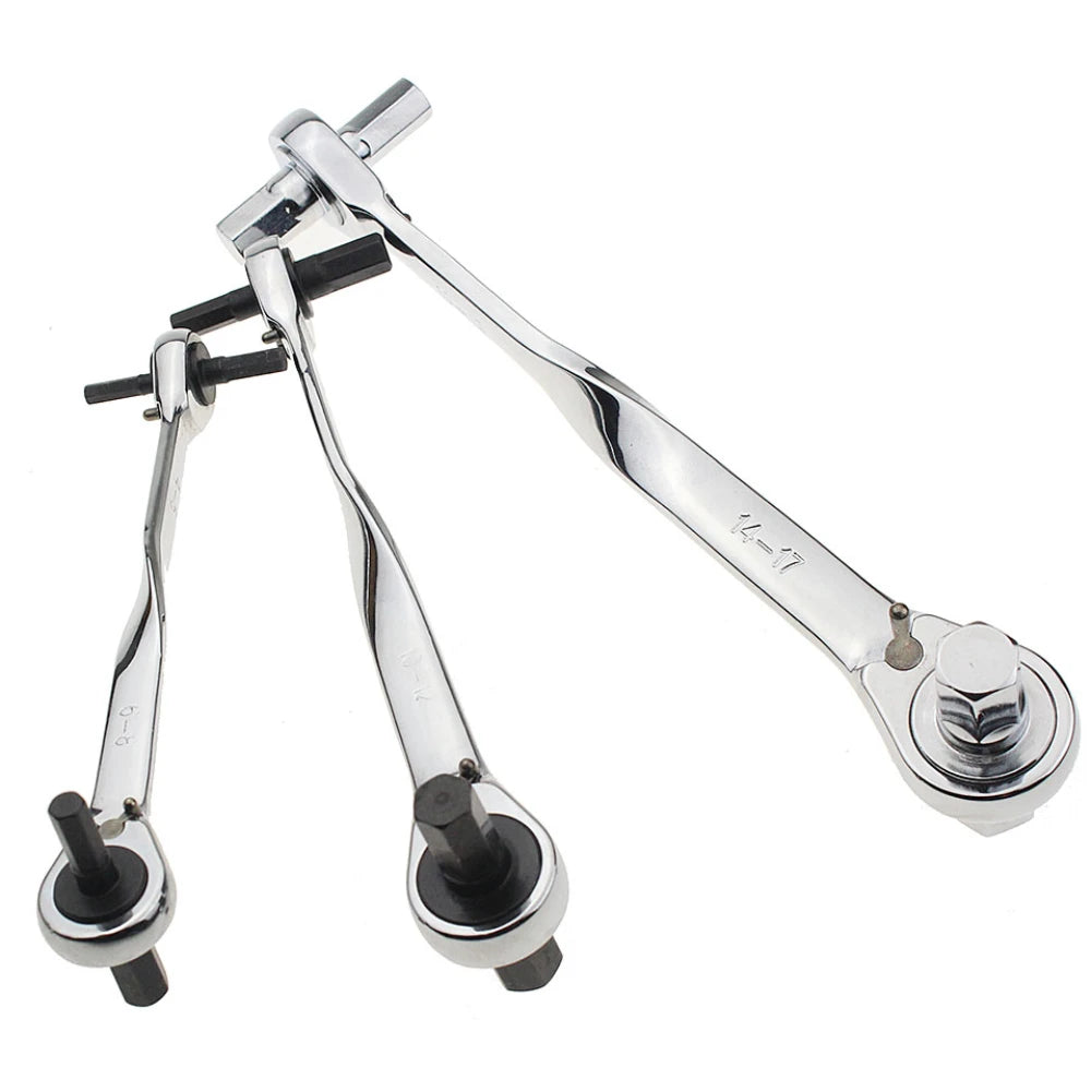 Multi Tool Double End Wrench 1PC High Quality CR-V Ratchet Allen Wrench Ratchet Wrench Key Hex Metric 4-17mm