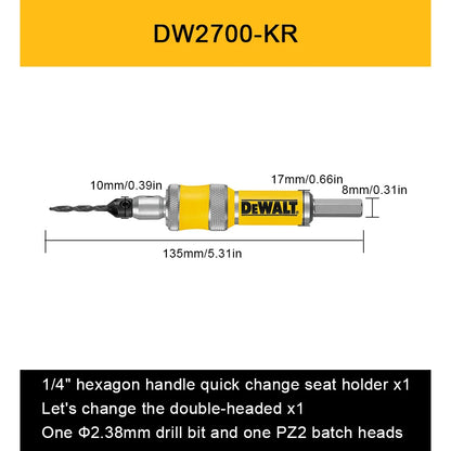 DEWALT 2 în 1 Burghiu Flip Drive Unitate completă 6mm 8mm 10mm #6 #8 #10 Burghie pentru lemn pentru frecare Seria DW270