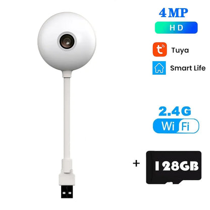 Tuya 4MP Mini WiFi Camera Indoor 2K Security Camera for Baby Monitor Wireless USB Plug IP Surveillance AI Auto Tracking Babe Cam