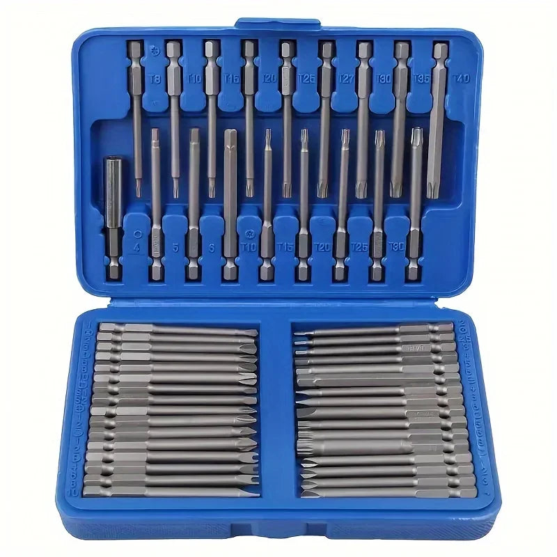 50/36pcs 75mm Extra Long Reach Bit Set Security Magnetic Screwdriver Bits Torx Star Hex Bit Security Bit Set CRV Screwdriver Bit