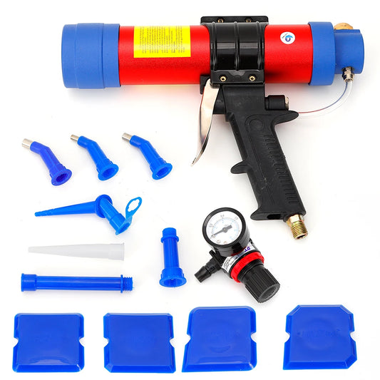 BYMAOCAR 310ML Sealant Caulking Silicone Gun Pneumatic Cartridge Dispenser + Accessories for Sealing,Repairing & Bonding