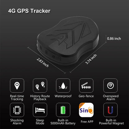 SinoTrack 4G 5000/10000 mAh ST-905/ST-915 Tracker de véhicule GPS étanche Aimant Batterie longue durée en veille Position en temps réel APP