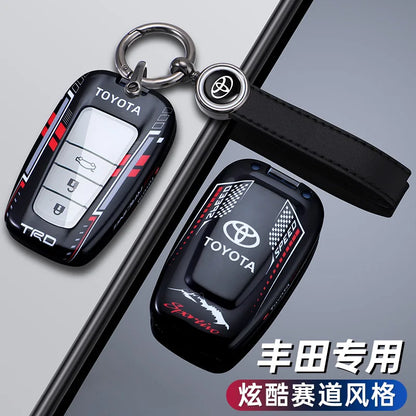 Racing Style Design Car Key Case Key Auto Accessory For Toyota CHR Prado 2017 2018 Prius Camry Corolla RAV4 2017 2018 2019 2020