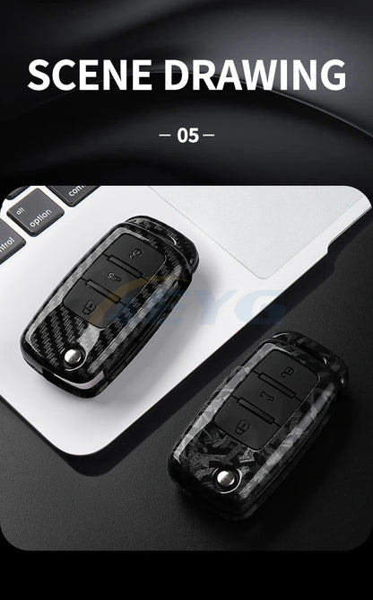 ABS Carbon Fiber Car Key Case Cover For VW Volkswagen Polo Tiguan Passat B5 B6 B7 Golf 4 5 6 MK6 Jetta Lavida For Skoda Octavia