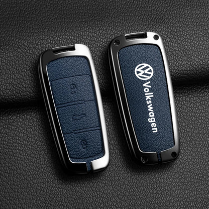 Leather Car Zinc Alloy  Key Case Cover Remote Shell For Volkswagen VW Passat  3C CC B6 B7 B7L R36 Maogotan B5 Keychain Accessory