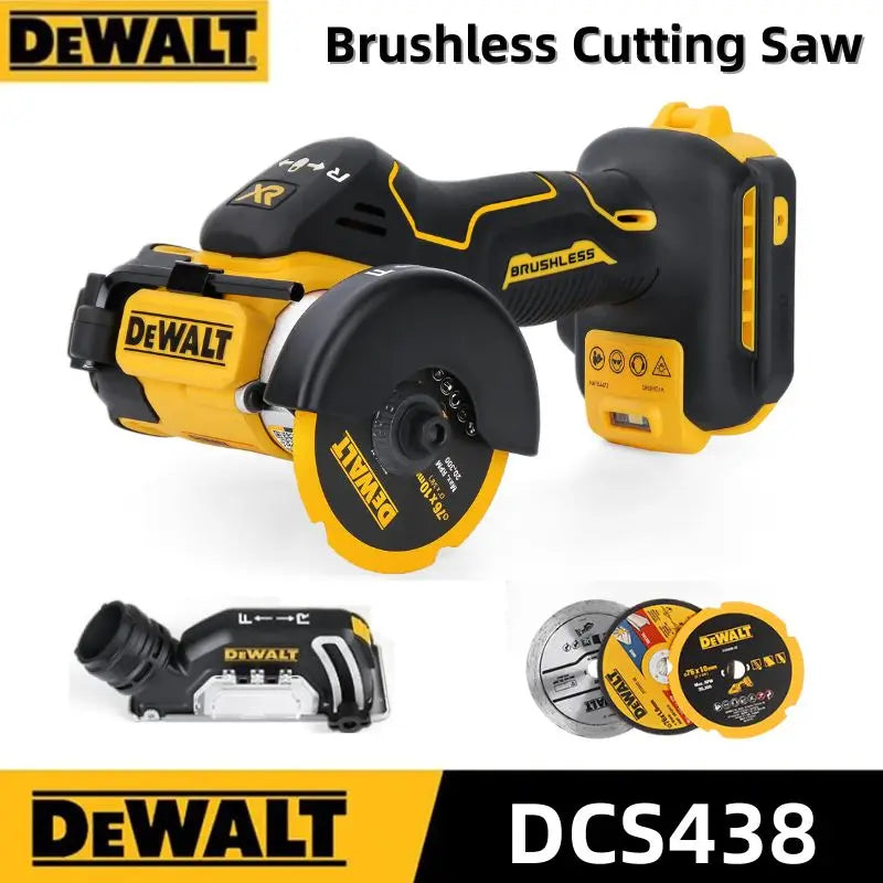 Dewalt DCS438 ferăstrău electric fără perii 20V baterie cu litiu reîncărcabilă fără fir 3in 76MM mâner Mașină de tăiat cu disc Unelte electrice