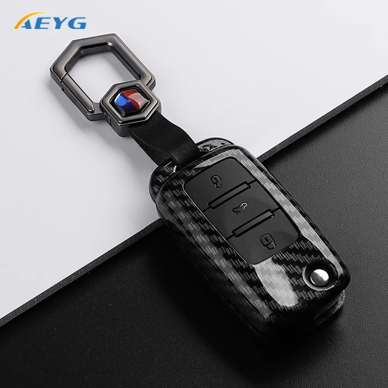 ABS Carbon Fiber Car Key Case Cover For VW Volkswagen Polo Tiguan Passat B5 B6 B7 Golf 4 5 6 MK6 Jetta Lavida For Skoda Octavia