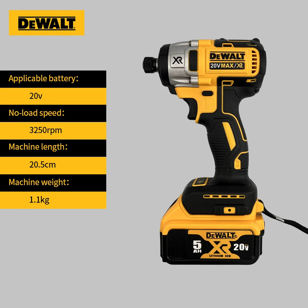 Dewalt Tools Wireless Drills DCD887 205N.M Brushless Impact Driver Electric Drill Power Tool For 20V Battery