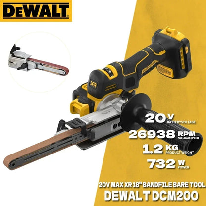 DEWALT DCM200 20V MAX XR® 18 inchi Bandfile 104° Braț de contact rotativ 700 MWO Motor fără perii Slefuitor cu bandă fără fir DCM200B