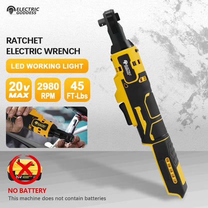 Electric Goddess Lithium Ratchet Wrench Removes Screws Nuts 3/8’ Drive Power Tools Household Multifunction High Power Handheld