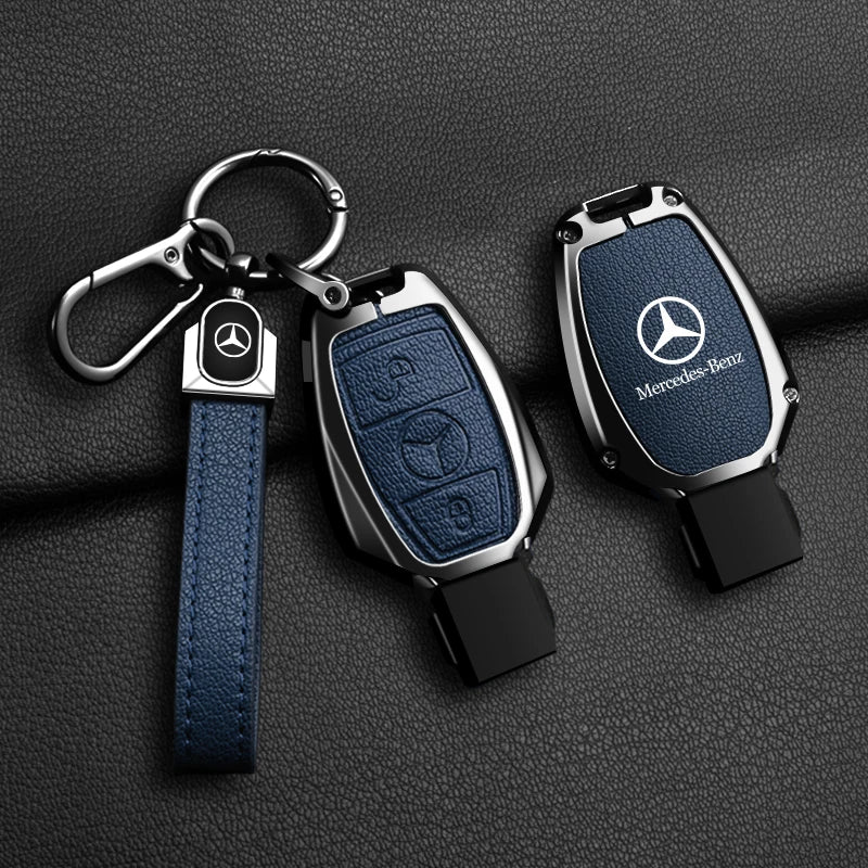 Leather Car Key Case Cover Holder Protector For Mercedes Benz A B C E Class GLS GLA GLK GLC CLS CLA AMG W204 W205 W212 W463 W176