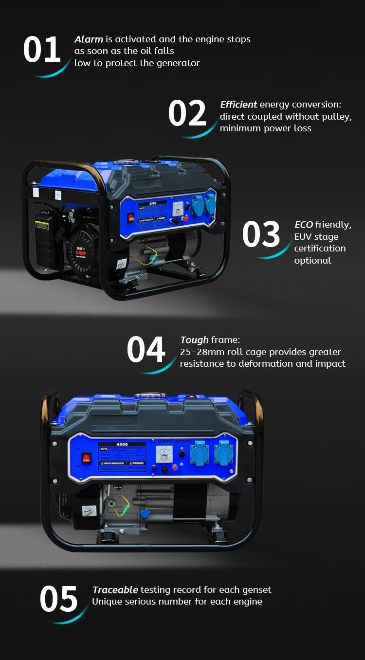 Professional Portable Homebase Powerful 220V 2kw Petrol Engine For Home oline Generators