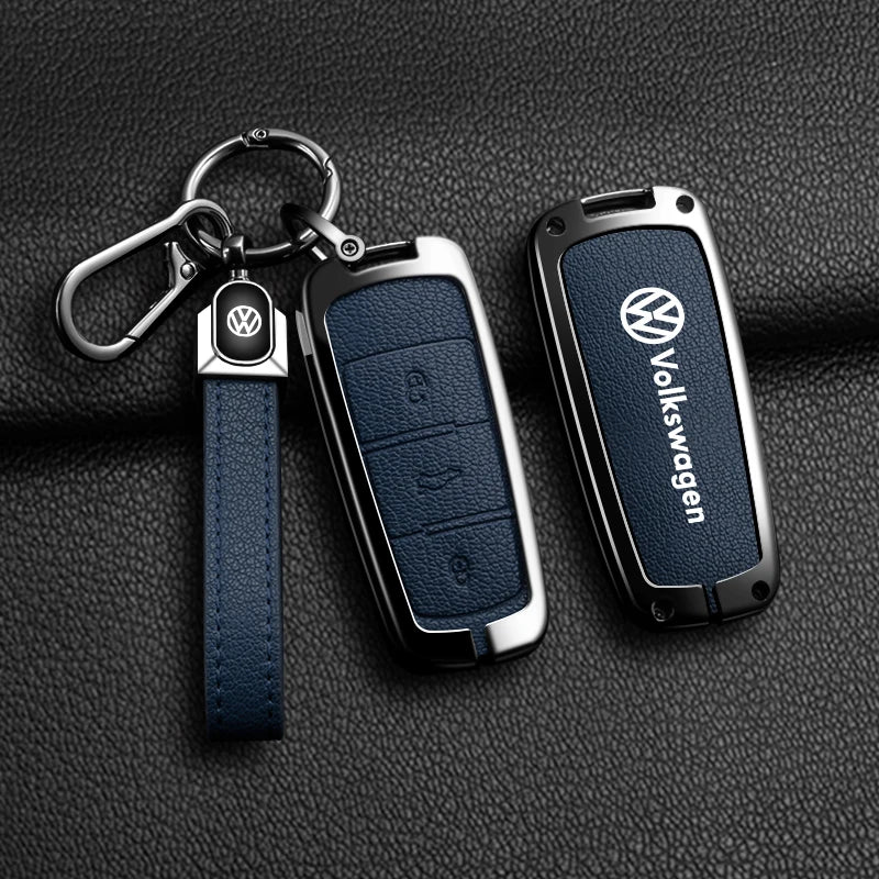 Leather Car Zinc Alloy  Key Case Cover Remote Shell For Volkswagen VW Passat  3C CC B6 B7 B7L R36 Maogotan B5 Keychain Accessory