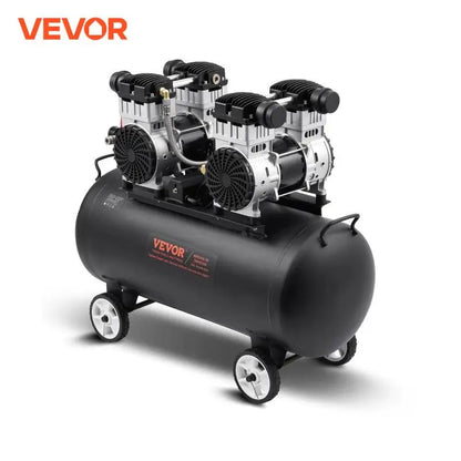 Compresseur d'air VEVOR 750W/1450W/3000W Compresseur d'air sans huile Pompe de compresseur portable silencieuse pour réparation automatique Gonflage des pneus à la maison