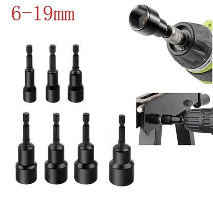 6-19mm Priză de impact Șurubelniță cu piuliță magnetică Adaptor priză adâncă 1/4 inch Capete cheie hexagonală Instrument de reparare a burghiului electric