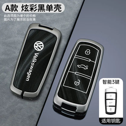 Leather Car Zinc Alloy  Key Case Cover Remote Shell For Volkswagen VW Passat  3C CC B6 B7 B7L R36 Maogotan B5 Keychain Accessory