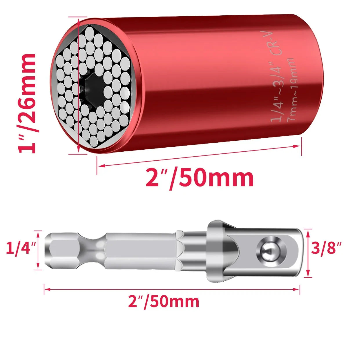 Onnfang 7-19 11-32mm Ratchet Wrench Universal Socket Head Spanner Household Socket Power/Hand Tool Multifuntional Wrench