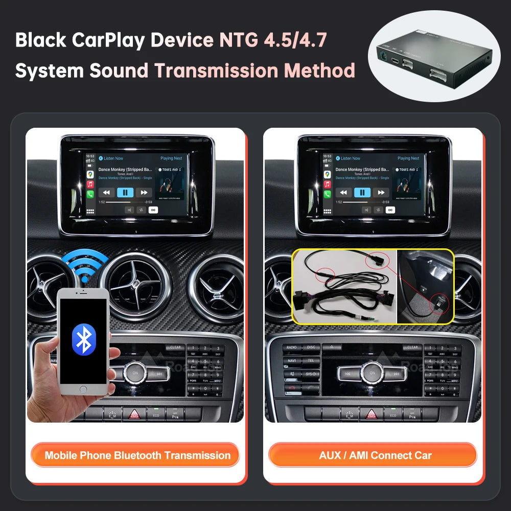 Road Top Wireless CarPlay For Mercedes Benz A B Class W176 W246 CLA GLA 2013-2015, with Android Auto AirPlay Car Play Functions