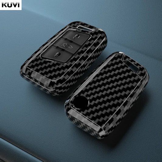 ABS Carbon Fiber Car Key Case Cover Bag For VW Volkseagen Passat B8 Magotan For Skoda Superb A7 Kodiaq Seat Shell Fob