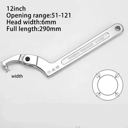 Adjustable Wrench Hook 19-51/32-76/51-120mm Hand Tools Spanner Square/Round Head CR-V Spanner Key for Round Bolt Hand Tools